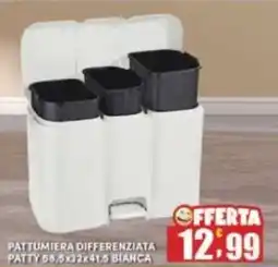 Maury's Pattumiera differenziata patty 58,5x32x41,5 bianca offerta