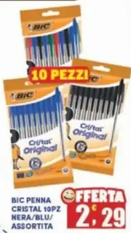 Maury's Bic penna cristal 10pz nera/blu/ assortita offerta