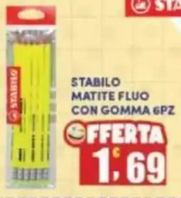 Maury's Stabilo matite fluo con gomma 6pz offerta