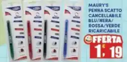 Maury's Maury's penna scatto cancellabile blu/nera/ rossa/verde ricaricabile offerta