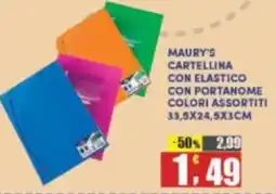 Maury's Maury's cartellina con elastico con portanome colori assortiti i 33,5x24,5x3cm offerta