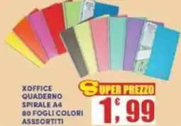 Maury's Xoffice quaderno spirale a4 80 fogli colori asssortiti offerta