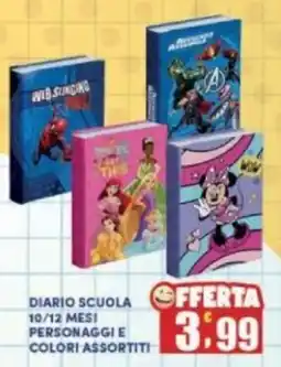 Maury's Diario scuola 10/12 mesi personaggi e colori assortiti offerta