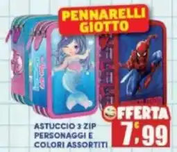 Maury's Astuccio 3 zip personaggi e colori assortiti offerta
