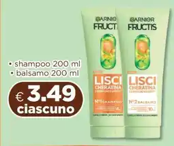 Acqua & Sapone Garnier Fructis Lisci Cheratina offerta