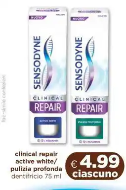 Acqua & Sapone Sensodyne Clinical Repair Active White/Pulizia Profonda offerta