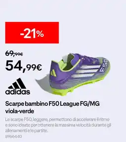 Decathlon adidas Scarpe bambino F50 League FG/MG viola-verde offerta