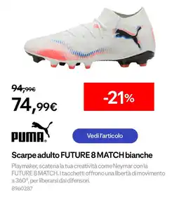 Decathlon PUMA Scarpe adulto FUTURE 8 MATCH bianche offerta