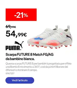 Decathlon PUMA Scarpa FUTURE 8 Match FG/AG da bambino bianca offerta