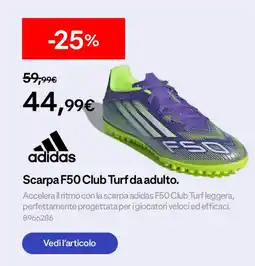 Decathlon adidas Scarpa F50 Club Turf da adulto offerta