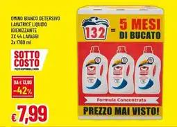 Famila Omino bianco detersivo lavatrice liquido igienizzante offerta