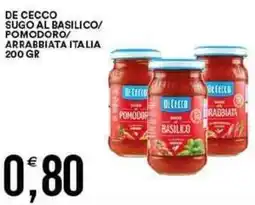 Vantaggio Cash&Carry De cecco sugo al basilico/ pomodoro/ arrabbiata italia offerta