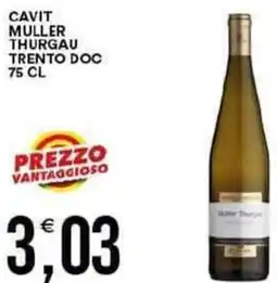 Vantaggio Cash&Carry Cavit muller thurgau trento DOC offerta