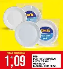 Vantaggio Cash&Carry IMB Piatti fondi/piani riutilizzabili usa riusa offerta