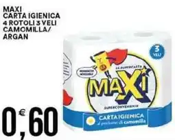 Vantaggio Cash&Carry Maxi carta igienica 4 rotoli 3 veli camomilla/ argan offerta
