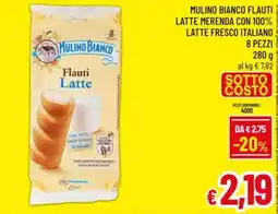 A&O Mulino bianco flauti latte merenda con 100% latte fresco italiano offerta