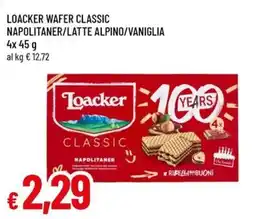 Famila Loacker wafer classic napolitaner/latte alpino/vaniglia offerta