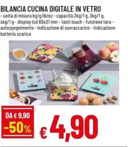 Famila Bilancia cucina digitale in vetro offerta