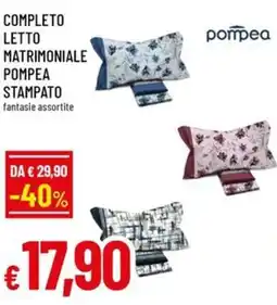Famila Completo letto matrimoniale pompea stampato offerta