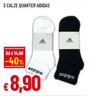 Famila 3 calze quarter ADIDAS offerta