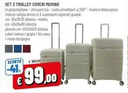 Famila Set 3 trolley coveri moving offerta
