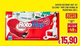 A&O Super5 rotomop 360° kit secchio + mop con frange in microfibra 100% offerta