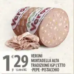 Sisa Veroni mortadella alta tradizione igp offerta