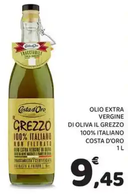 Conad Olio extra vergine di oliva IL GREZZO 100% ITALIANO COSTA D'ORO offerta