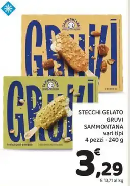 Conad Stecchi gelato GRUVI SAMMONTANA vari tipi 4 pezzi offerta