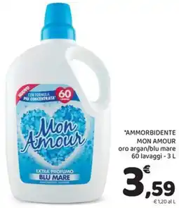 Conad Ammorbidente MON AMOUR oro argan/blu mare 60 lavaggi offerta