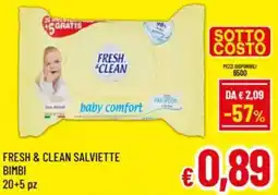 A&O Fresh & clean salviette bimbi offerta
