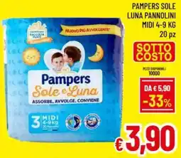 A&O Pampers sole luna pannolini midi offerta