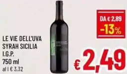 A&O Le vie dell'uva syrah sicilia i.g.p. offerta