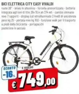 A&O Bici elettrica city easy vivaldi offerta
