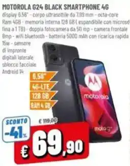 A&O MOTOROLA 624 BLACK SMARTPHONE 4G offerta