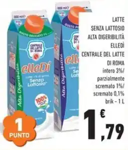Conad Latte senza lattosio alta digeribilità elledi CENTRALE DEL LATTE DI ROMA offerta