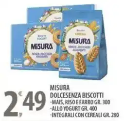 Sisa Misura dolcesenza biscotti offerta