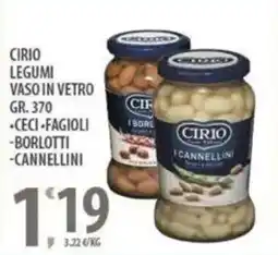 Sisa Cirio legumi vaso in vetro offerta