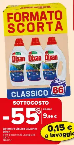 Eurospin Detersivo Liquido Lavatrice Dixan offerta