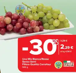Carrefour Express Uva Mix Bianca/Rossa Senza Semi Filiera Qualità Carrefour offerta