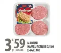 Sisa Martini hamburger di suino offerta