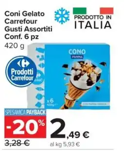 Carrefour Express Coni Gelato Carrefour Gusti Assortiti Conf. 6 pz offerta