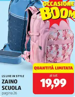 ALDI LS LIVE IN STYLE Zaino scuola offerta