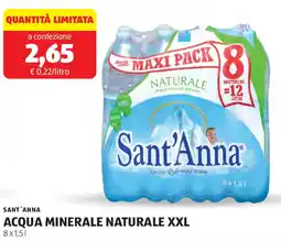 ALDI Sant'anna acqua minerale naturale XXL offerta