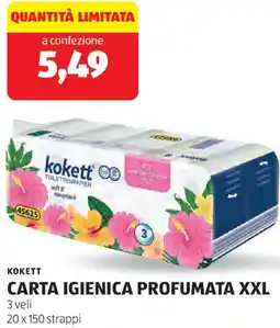 ALDI Kokett carta igienica profumata XXL offerta