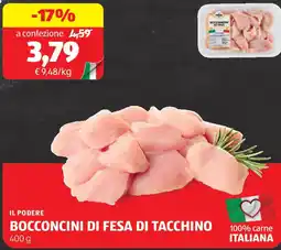 ALDI Il podere bocconcini di fesa di tacchino offerta