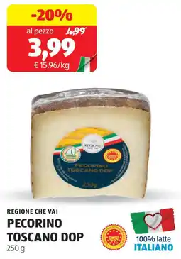 ALDI Regione che vai pecorino toscano DOP offerta