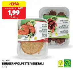 ALDI Just veg! burger/polpette vegetali offerta