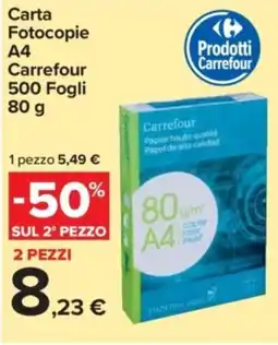 Carrefour Express Carta Fotocopie A4 Carrefour 500 Fogli offerta