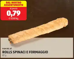 ALDI Pan del dì rolls spinaci e formaggio offerta
